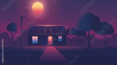 3d design of a smart eco house.