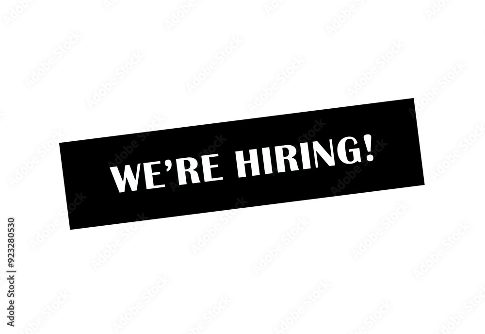 We're Hiring black banner graphic. Colorful jobs applications illustration, join our team. Announcement of job vacancy for employees. Concept for business recruitment. We're Hiring black banner graphic. Colorful jobs applications illustration, join our team. Announcement of job vacancy for employees. Concept for business recruitment.