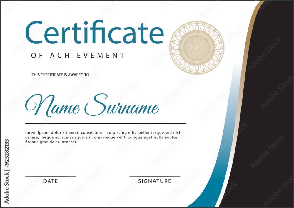 Certificates of appreciation template design with luxury badge. For award, business, and education needs. Diploma vector template Certificates of appreciation template design with luxury badge. For award, business, and education needs. Diploma vector template