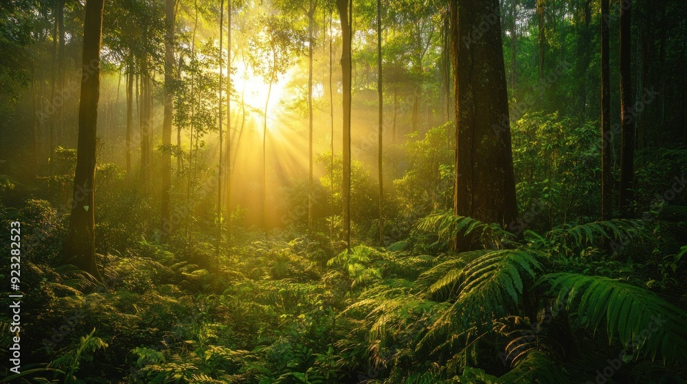 Sunrise in the Lush Forest Sunrise in the Lush Forest