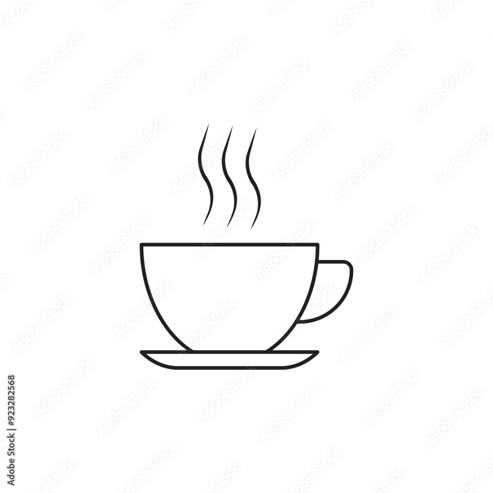 Cup of coffee icon. Cup flat icon. Thin line signs for design logo, visit card, etc. Single high-quality outline symbol for web design or mobile app Cup of coffee icon. Cup flat icon. Thin line signs for design logo, visit card, etc. Single high-quality outline symbol for web design or mobile app