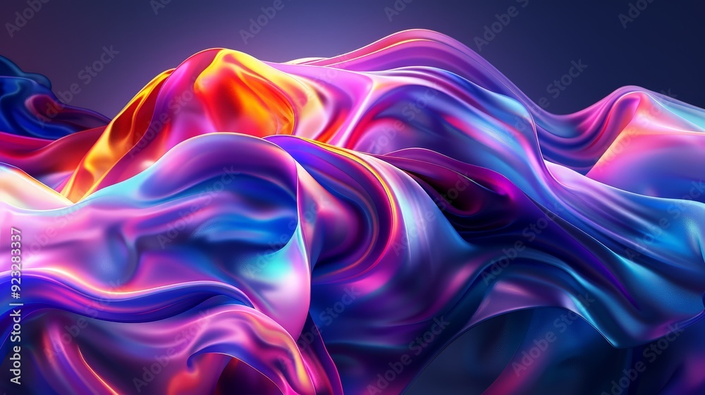 Fototapeta premium Vibrant Abstract Interplay: Fluid Modern Artistic Background in High-Resolution 8K Quality with Dynamic Shapes and Vivid Hues