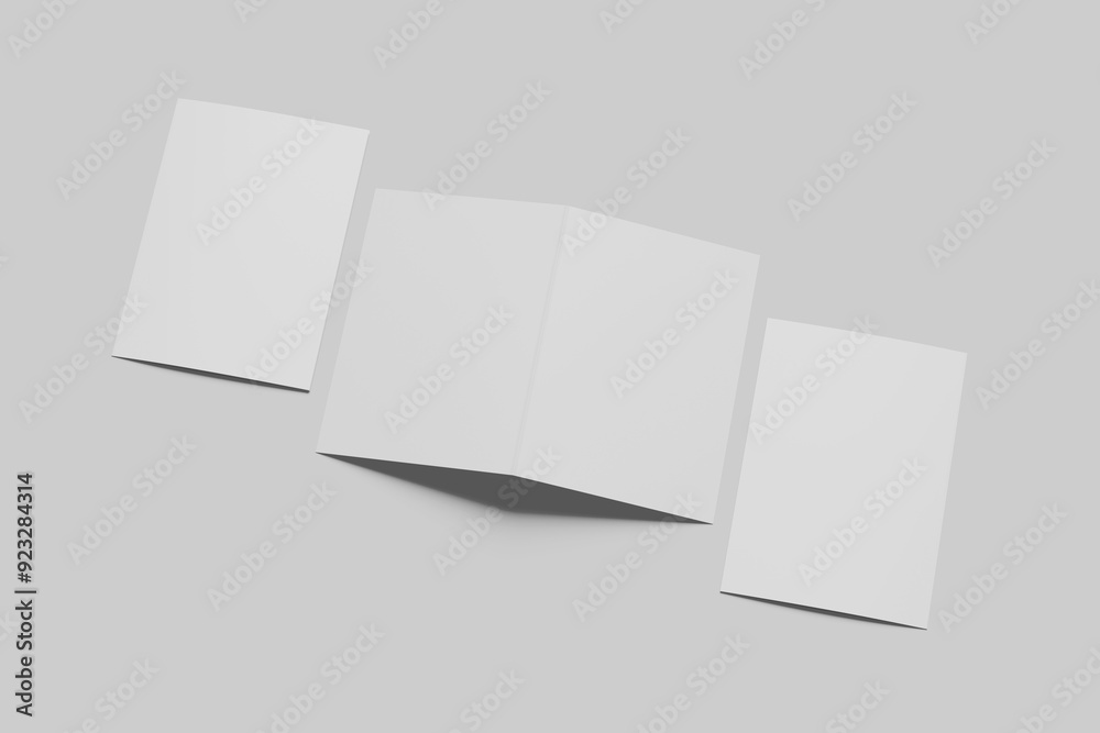 Naklejka premium A4 Bifold Brochure Blank Mockup