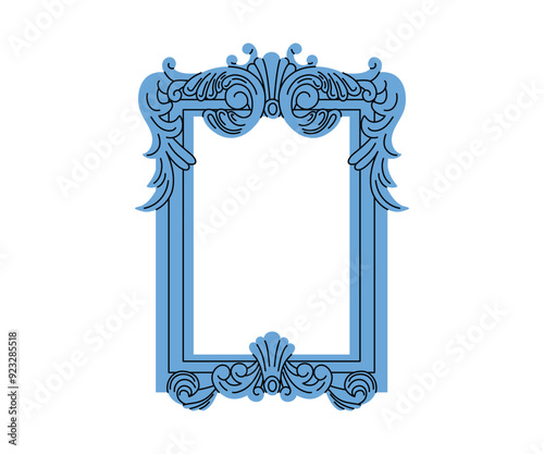 Frame in flat style. Hand drawn vector illustration.