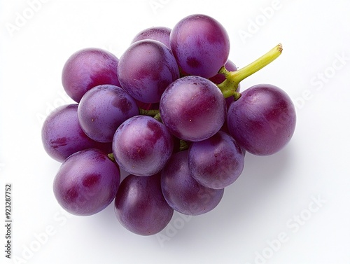 A purple grape cluster on a white background
