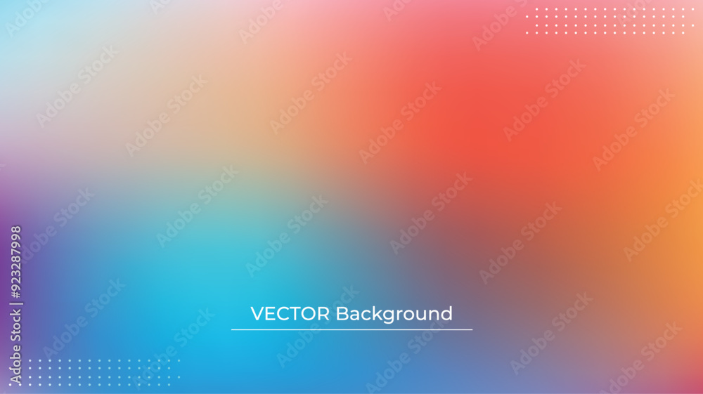 Smooth and blurry colorful gradient mesh background. Modern bright rainbow colors. Easy editable soft colored vector banner template. Premium quality