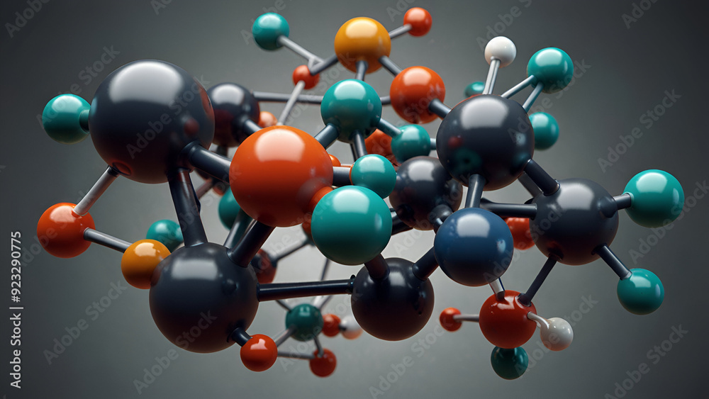 3d render of molecule scientific model. medical genetic research.
3d render of molecule scientific model. medical genetic research.