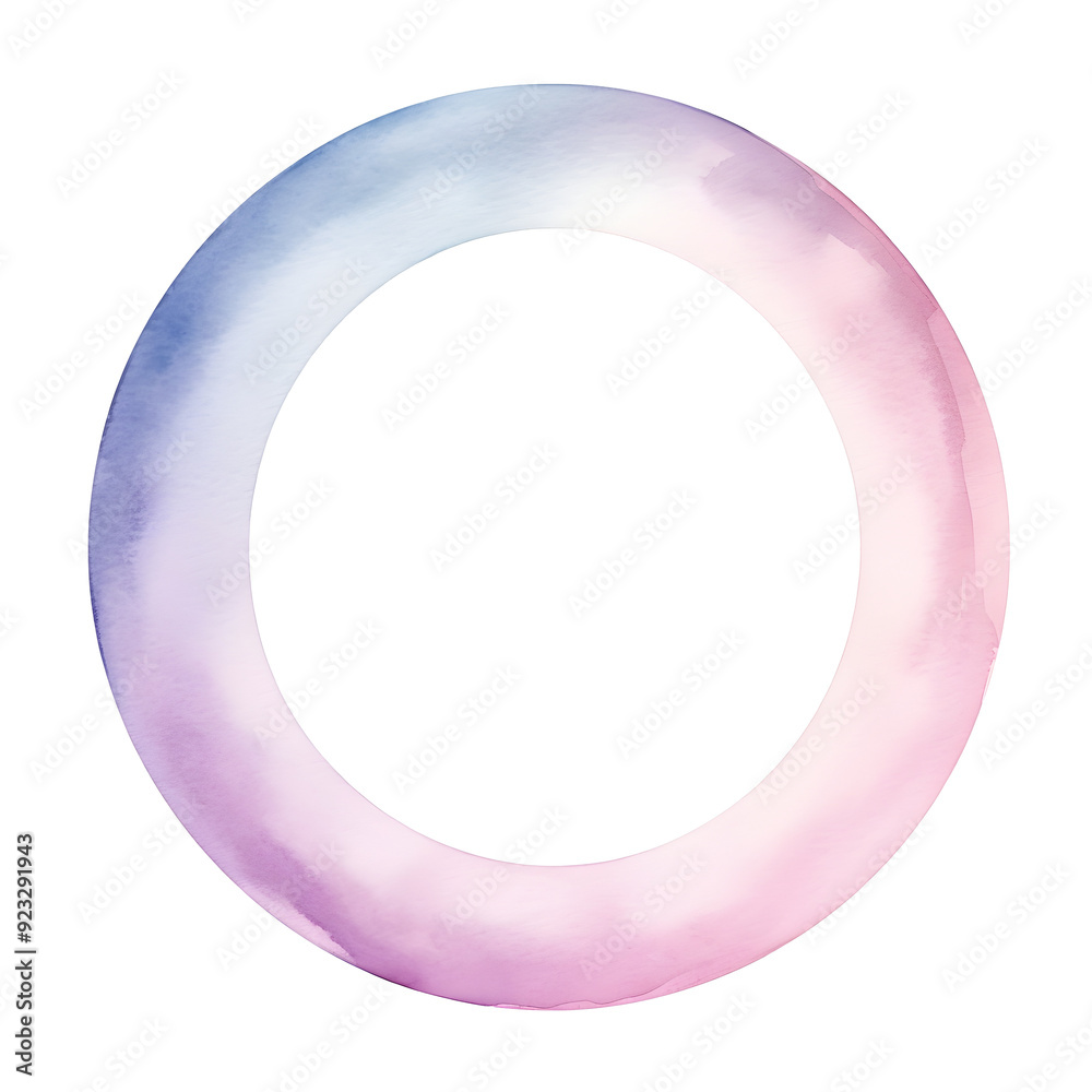 Delicate Watercolor Circle with Pastel Gradient on White Background Delicate Watercolor Circle with Pastel Gradient on White Background