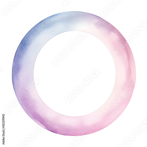 Delicate Watercolor Circle with Pastel Gradient on White Background