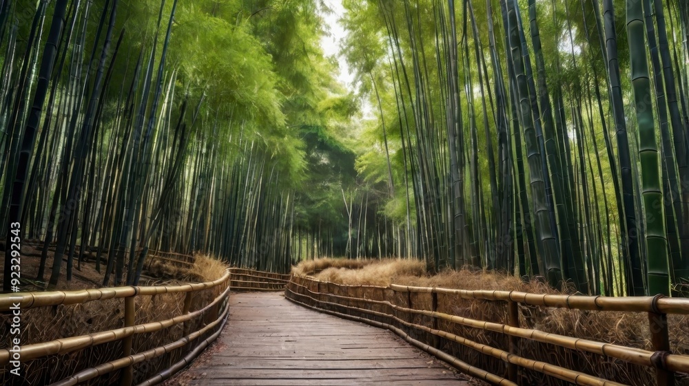 Obraz premium Bamboo forest trail in China 