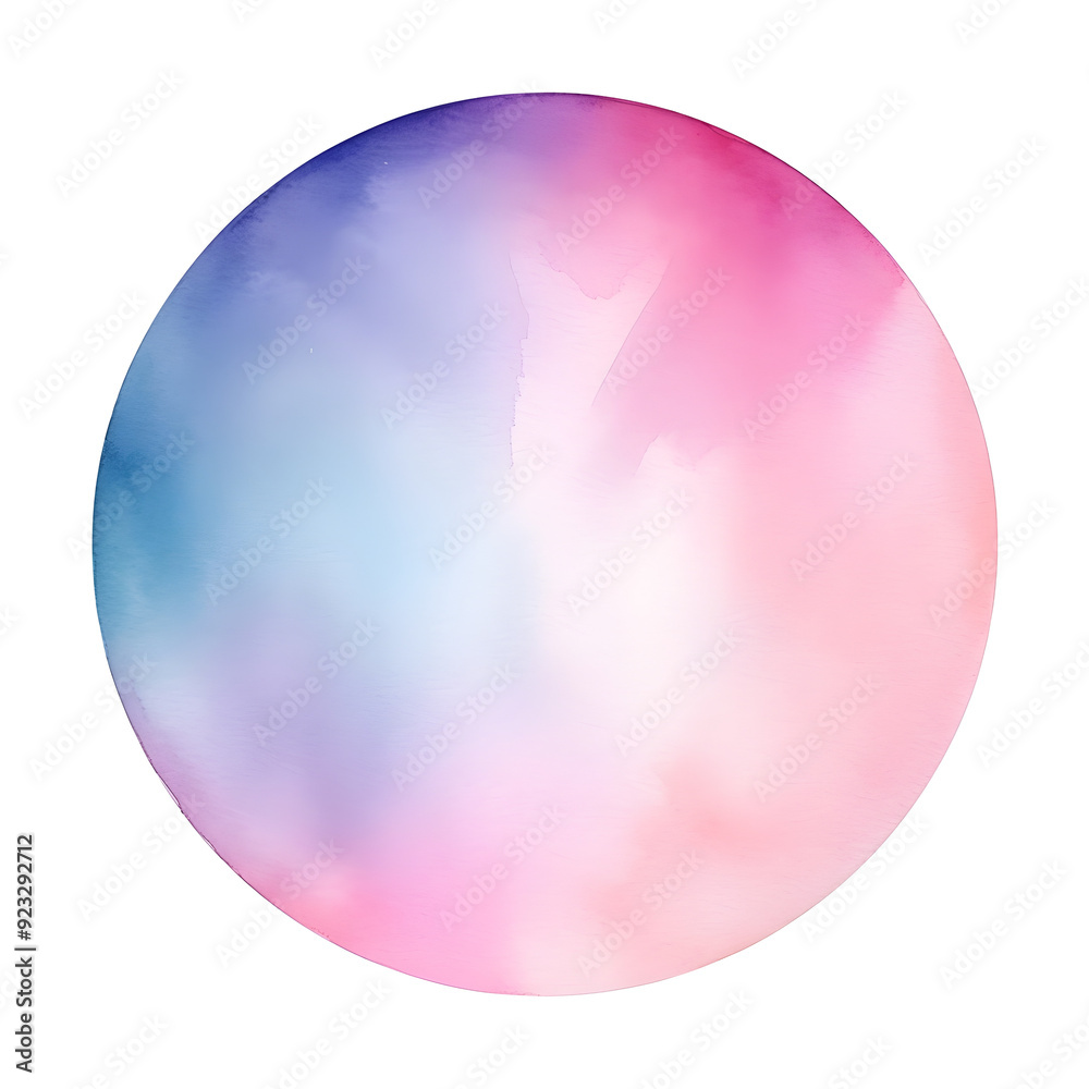 Soft and Delicate Watercolor Circle Gradient on Isolated White Background Soft and Delicate Watercolor Circle Gradient on Isolated White Background