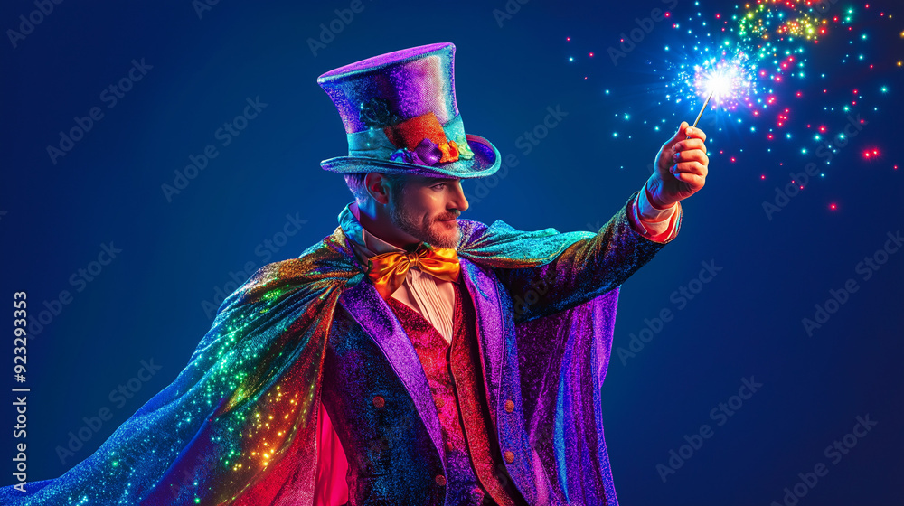 Fototapeta premium magician with magic wand
