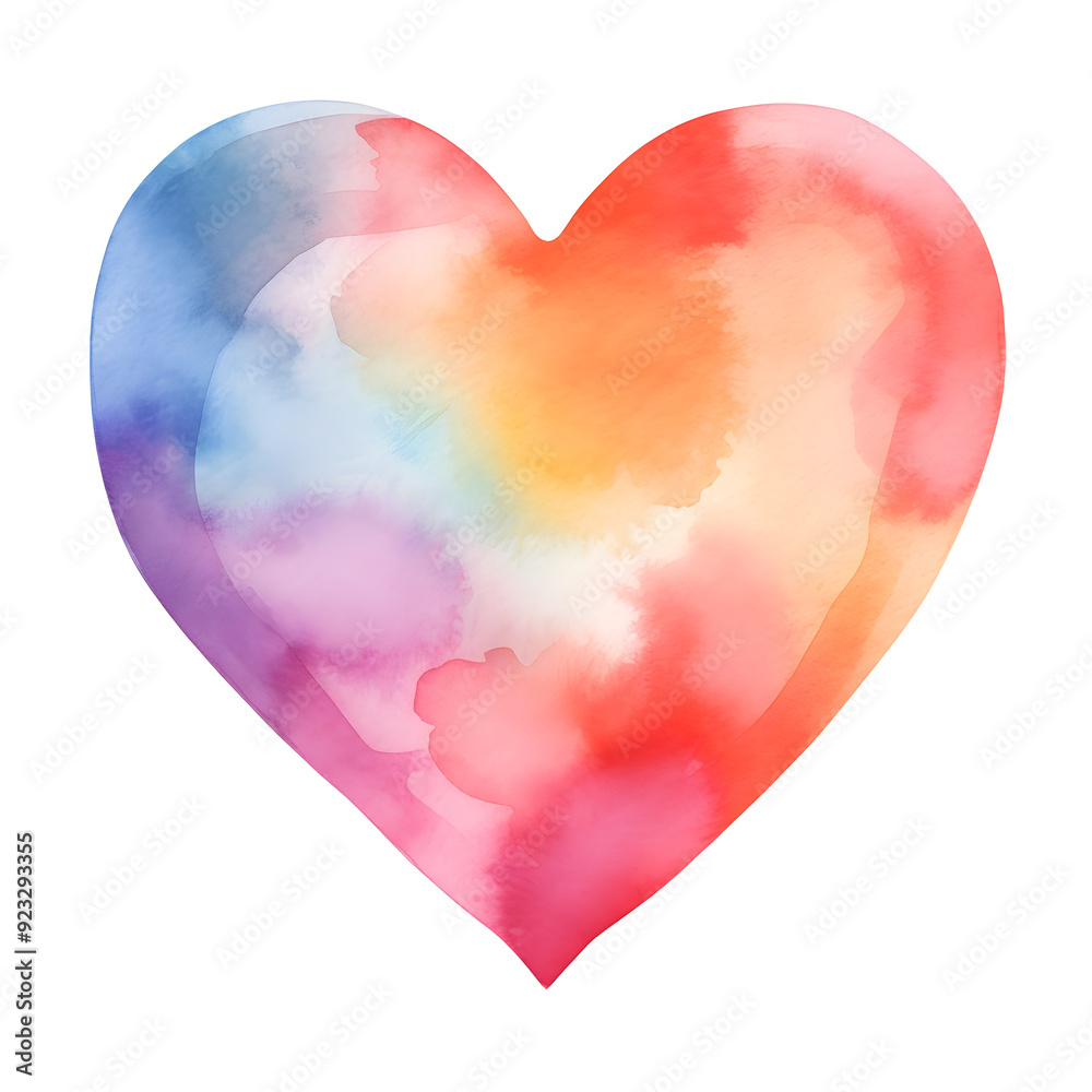 Vibrant Watercolor Heart - Romantic Vibrant Watercolor Heart - Romantic