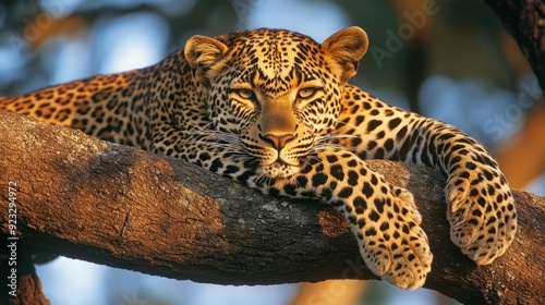 Leopard Resting on a Branch