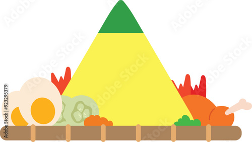 Indonesian Rice Cone or nasi tumpeng