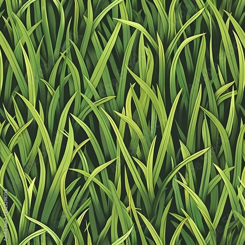 A seamless pattern inspired by a lush green grass landscape