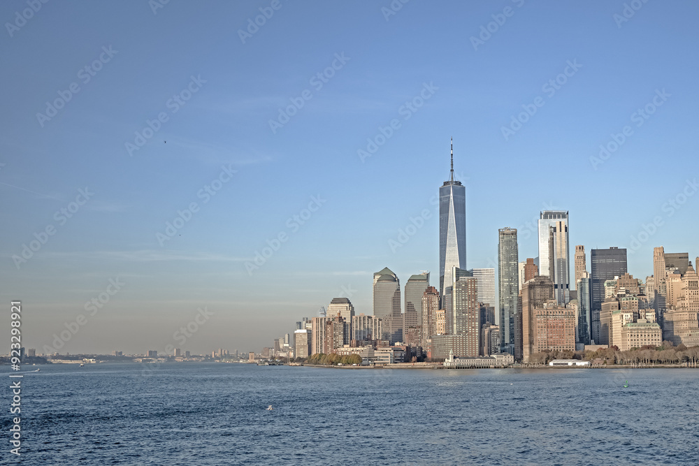 Naklejka premium New York City skyline, cityscape of Manhattan in USA.