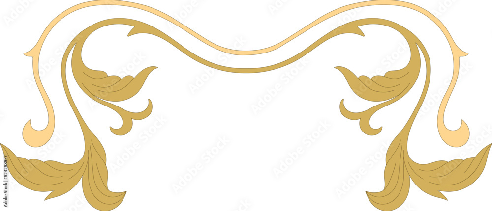 Fototapeta premium Art Nouveau floral border. Decorative element. Vector.