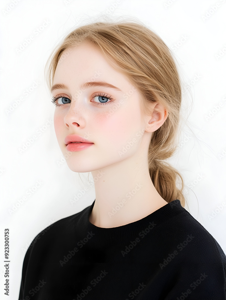 Beautiful Young Woman with Soft Makeup and Clear Complexion Beautiful Young Woman with Soft Makeup and Clear Complexion