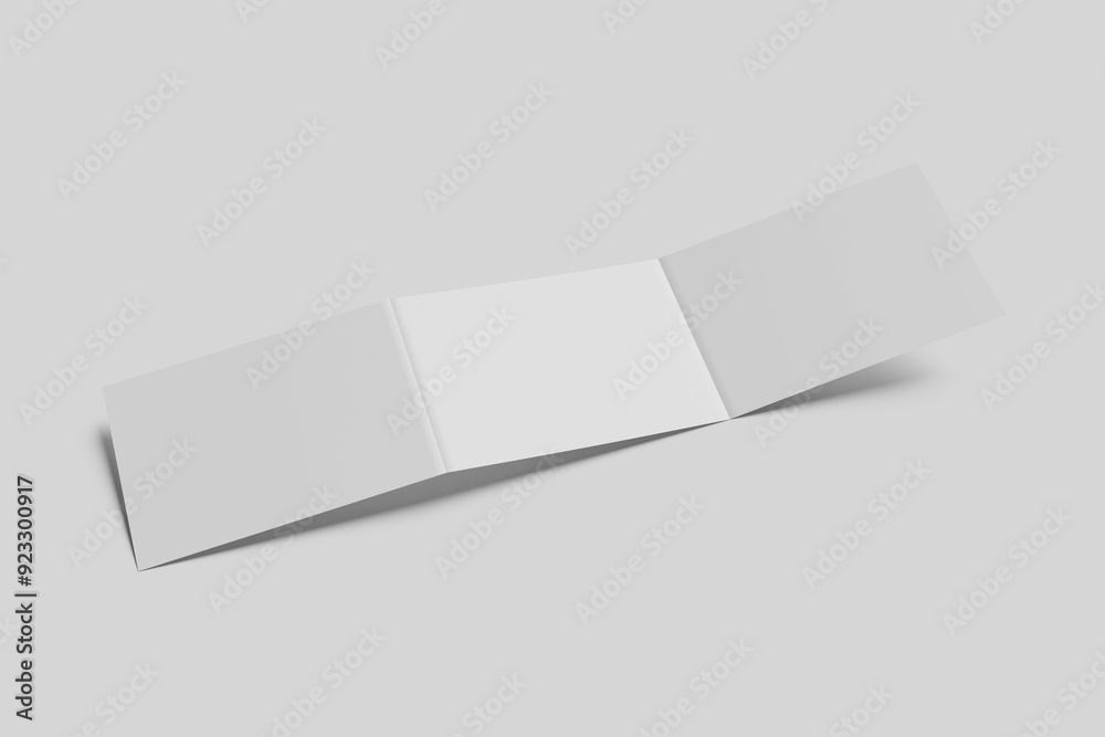 A4 Trifold Landscape Blank Mockup