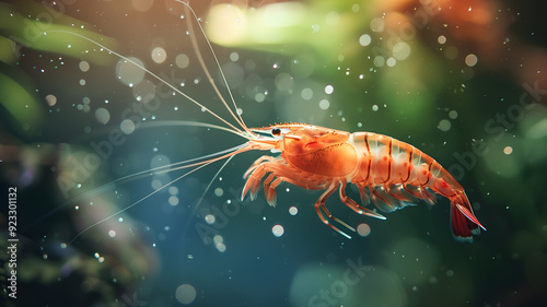 Wallpaper Mural A single live shrimp suspended in water Torontodigital.ca