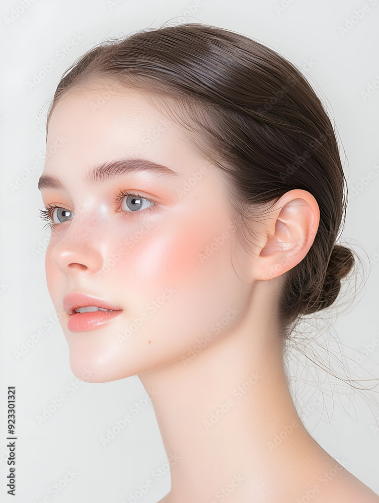 Beautiful Young Woman with Soft Makeup and Clear Complexion Beautiful Young Woman with Soft Makeup and Clear Complexion