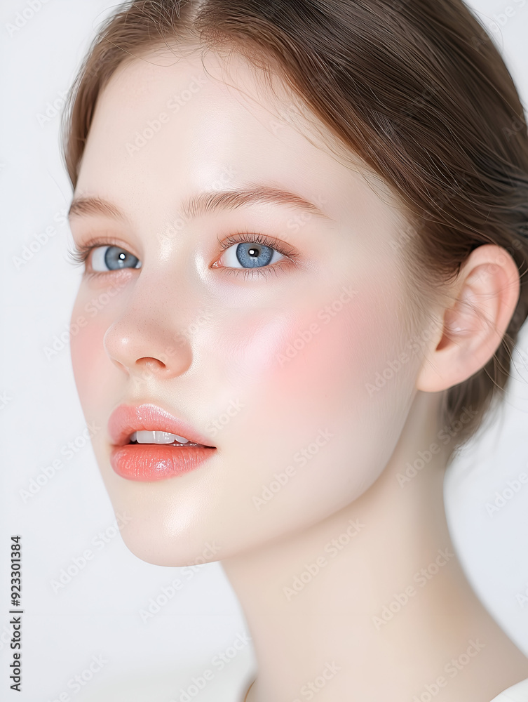 Beautiful Young Woman with Soft Makeup and Clear Complexion Beautiful Young Woman with Soft Makeup and Clear Complexion