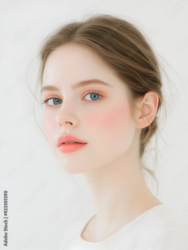 Beautiful Young Woman with Soft Makeup and Clear Complexion Beautiful Young Woman with Soft Makeup and Clear Complexion
