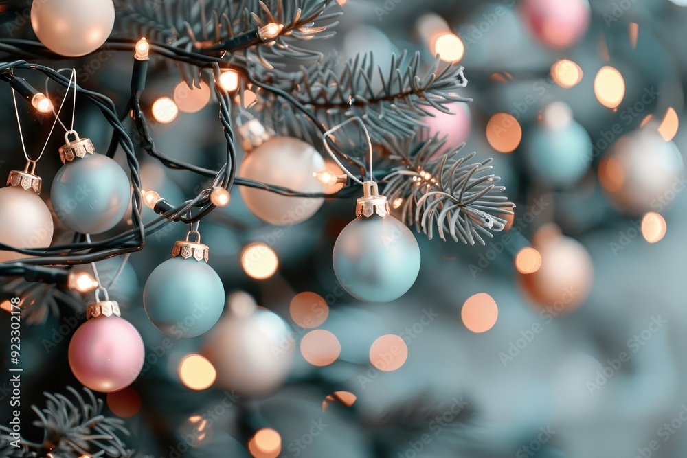 Sparkling colorful Christmas lights on a dark background. Sparkling colorful Christmas lights on a dark background.