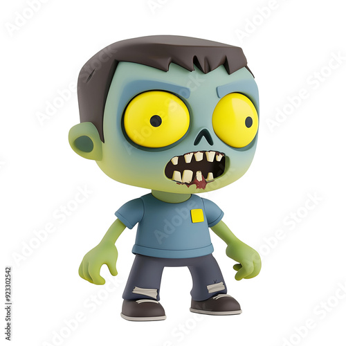 Halloween 3D Cartoon Zombie Character for Spooky Designs