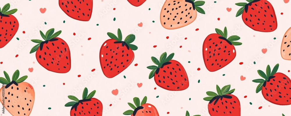 Seamless Pattern of Cute Flat Strawberry Icons on Soft Pink Background | Perfect for Spring and Summer Designs, Wrapping Paper, Apparel, and Digital Projects | Fresh, Minimalist Fruit Illustration Seamless Pattern of Cute Flat Strawberry Icons on Soft Pink Background | Perfect for Spring and Summer Designs, Wrapping Paper, Apparel, and Digital Projects | Fresh, Minimalist Fruit Illustration
