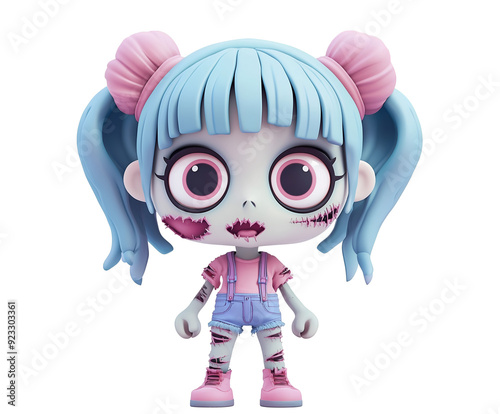 Halloween 3D Cartoon Zombie Character for Spooky Designs