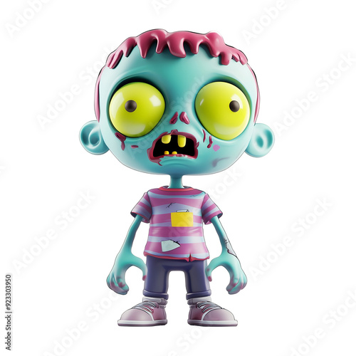 Halloween 3D Cartoon Zombie Character for Spooky Designs