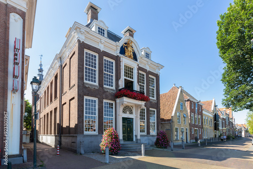 Fototapeta Naklejka Na Ścianę i Meble -  Town hall in the Dutch city of Harlingen in the province of Friesland.