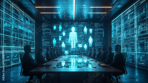 A high-tech boardroom where...