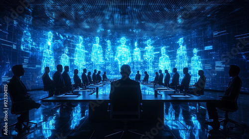 A high-tech boardroom where...