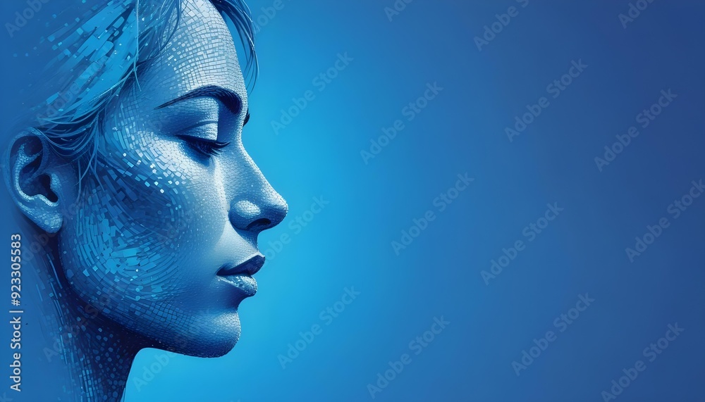 Woman Face Blending Human Emotion with Cybersecurity and Internet Technology Woman Face Blending Human Emotion with Cybersecurity and Internet Technology