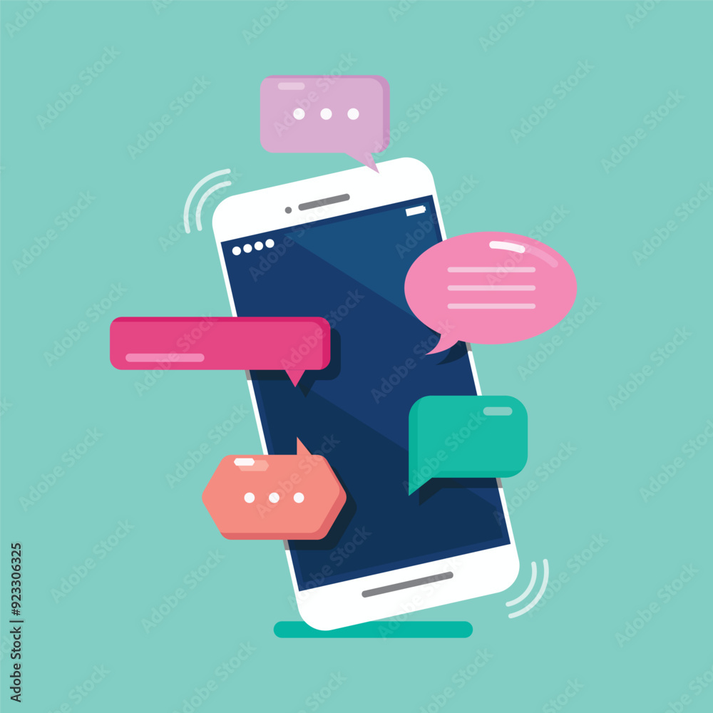 Chat box notification on smartphone screen Chat box notification on smartphone screen