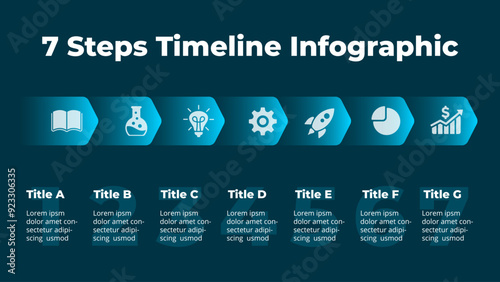 7 options parts timeline. Infographic Roadmap. Arrows Diagram. Pathway Presentation Template. Road arrow. Workflow structure. steps task section. Chronological flowchart scheme