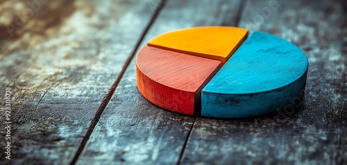 Detailed view of a pie chart with a segment representing a highreturn investment photo