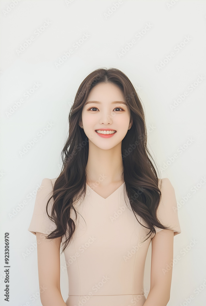 Smiling Young Woman with Radiant Expression Smiling Young Woman with Radiant Expression