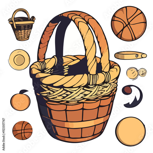 clean basket vector art