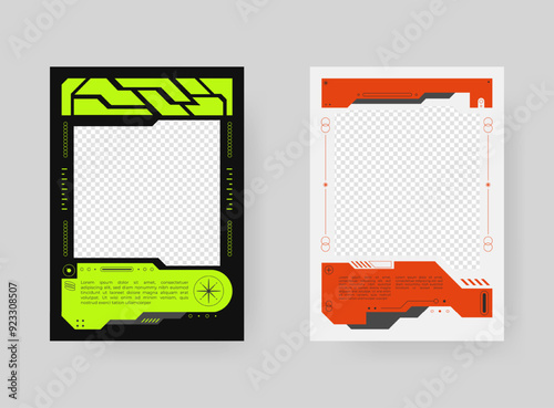 Poster template background design. Futuristic style with abstract sci-fi shape. Minimalistic trendy backgrounds for branding, poster, social media post, banner, cover, card.