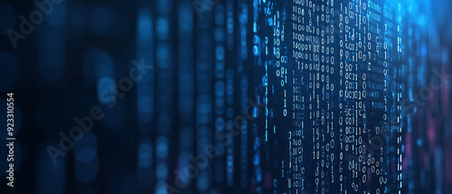 Wallpaper Mural Abstract Blue Binary Code Background for Technology and Data Concepts, Abstract Blue Binary Code Background for Technology and Data Con Torontodigital.ca