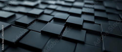 Abstract Black Square Pattern  Geometric Design Background