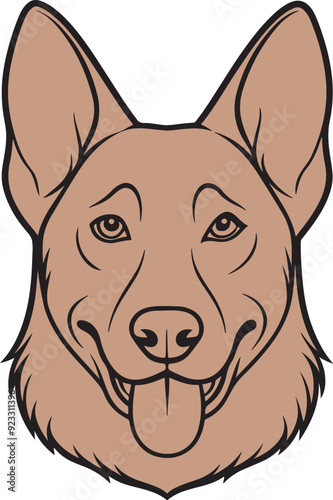 Dog head German German Shepherd vector Illustration 
 