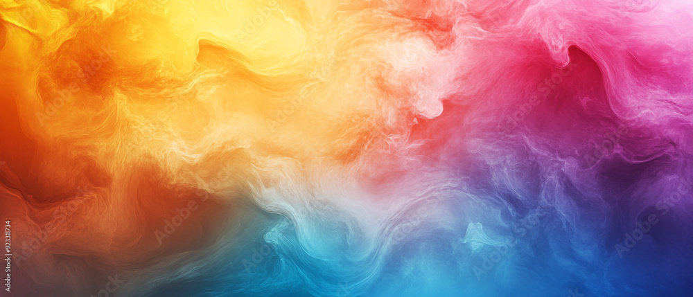 Abstract Swirling Smoke in Vibrant Colors of Yellow, Red, and Blue, and Bl Abstract Swirling Smoke in Vibrant Colors of Yellow, Red, and Blue, and Bl