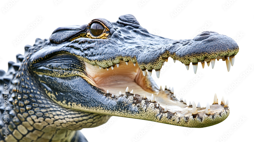 Fierce Crocodile's Open Jaws Capturing Prey on Stark White Background transparent png Fierce Crocodile's Open Jaws Capturing Prey on Stark White Background transparent png