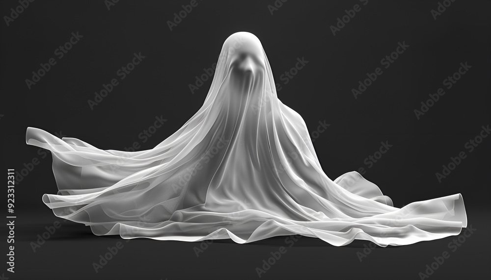 Ghost in a sheet floating in the air Ghost in a sheet floating in the air