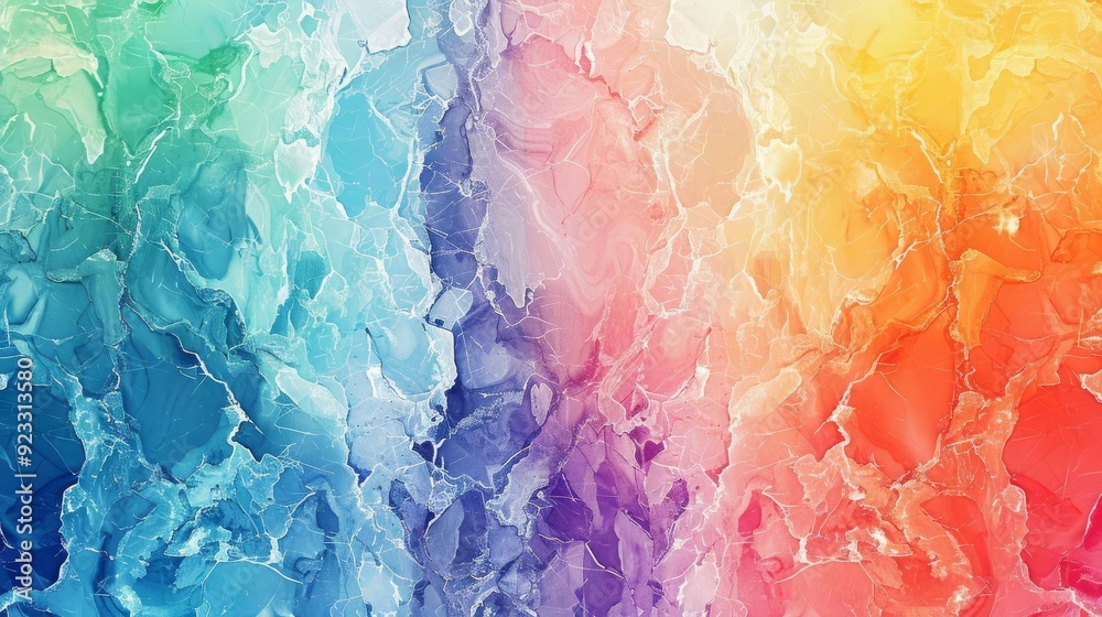 Fototapeta premium Marble texture, rainbow hues, flat design illustration